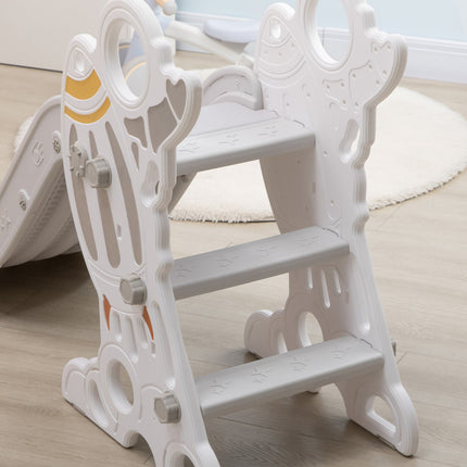 Independent rocket slide for children, gray and white, 1.5-3 years