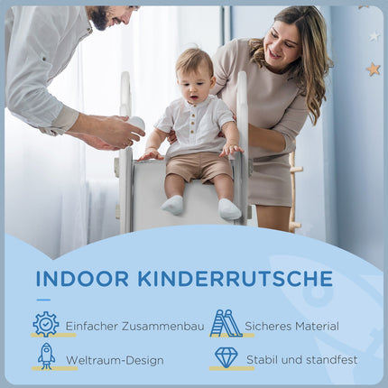 Independent rocket slide for children, gray and white, 1.5-3 years
