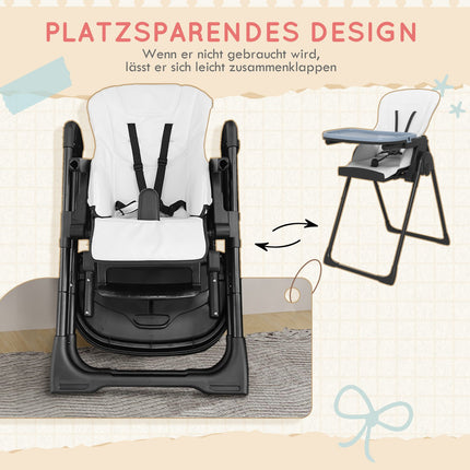 Children's chair in black artificial leather with booster seat