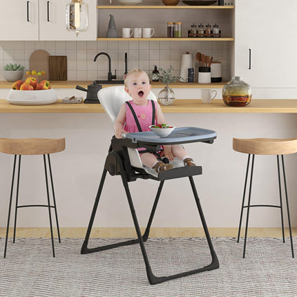 Children's chair in black artificial leather with booster seat