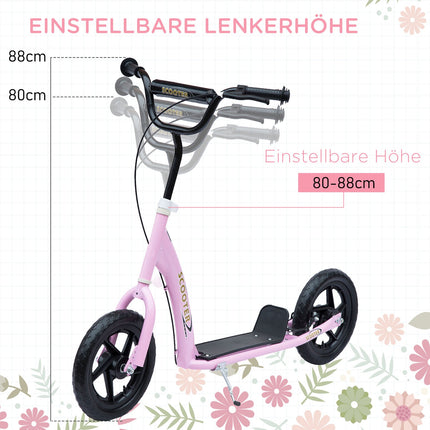 12-inch scooter for children with rear brake, pink