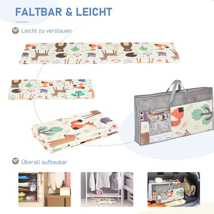 Fold-up playmat for children, Animal & Fish design, 200x150 cm