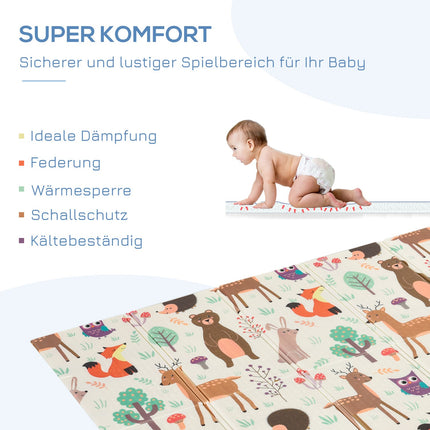 Fold-up playmat for children, Animal & Fish design, 200x150 cm