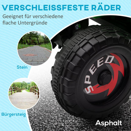 Electric quad bike for children with trailer - 6V, 2.5 km/h, green
