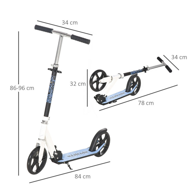 Children's scooter, foldable & height adjustable, white