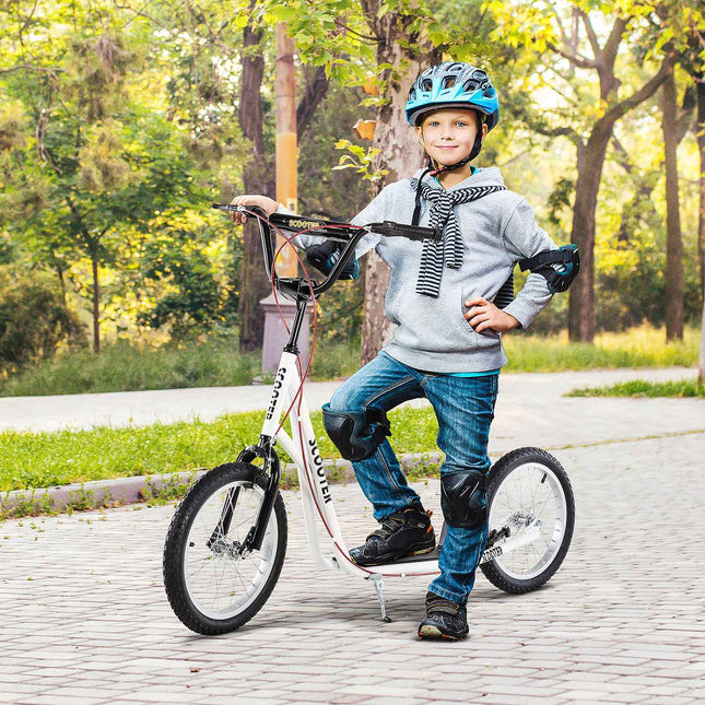 Kick scooter for children with handbrake and pneumatic tires