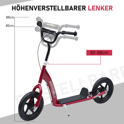Children's 12"" Red City Scooter, adjustable height, rear brake