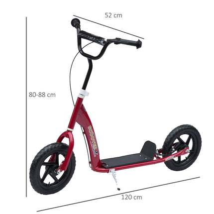 Children's 12"" Red City Scooter, adjustable height, rear brake