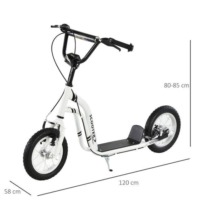 City scooter for children - 12"" pneumatic tires, aluminum, white