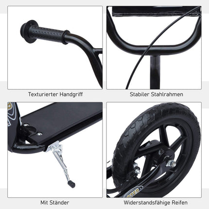 Children's scooter, 12" steel frame, rear brake