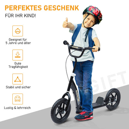 Children's scooter, 12" steel frame, rear brake