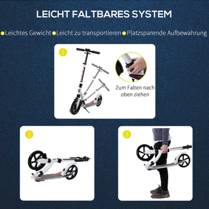 Kick scooter for teenagers, foldable and height adjustable, aluminum