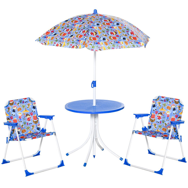 Garden furniture for children - table, 2 chairs, parasol