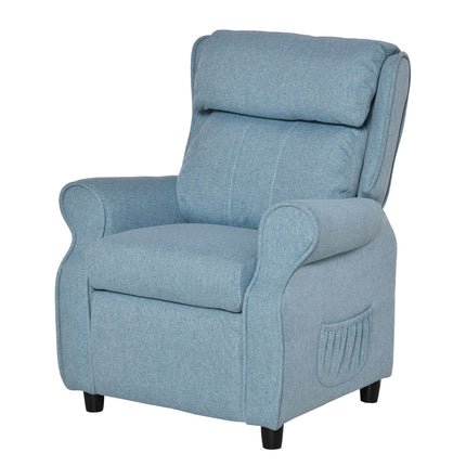 Blue children's sofa with folding seat & footrest, 3-5 years
