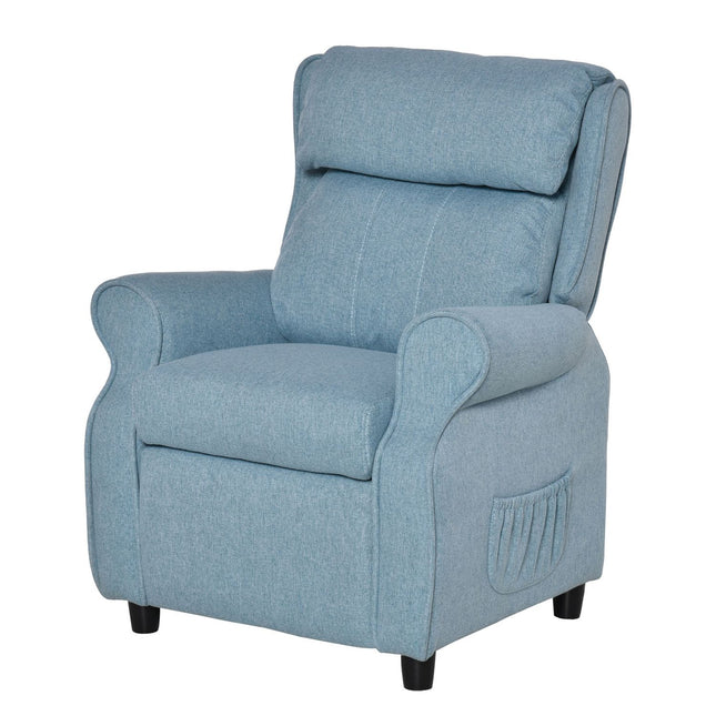 Blue children's sofa with folding seat & footrest, 3-5 years