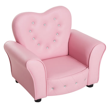 Pink heart-shaped sofa for children - cozy and cute design