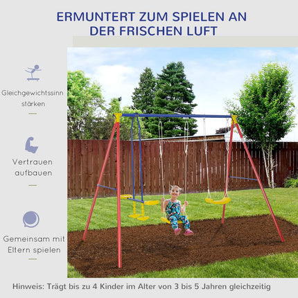 Adjustable children's swing with 2 seats for ages 3-5