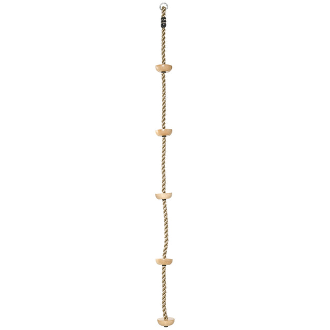 Outdoor climbing rope for children with wooden steps, 2m