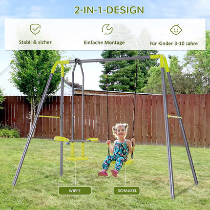 Double children's swings with metal frame, for 3-10 years