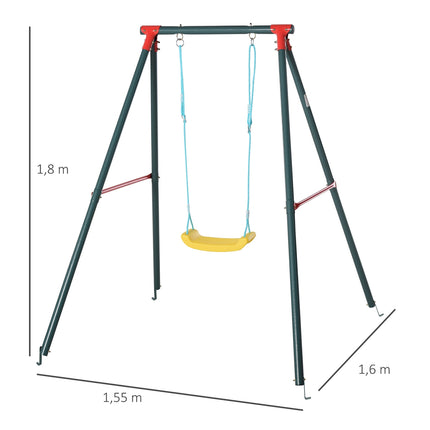 Metal swing for children for ages 6–12, 155x160x180 cm