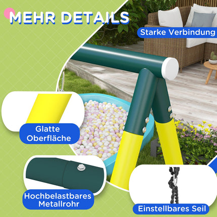 Children's 4-in-1 swing set with bars and ladder, steel