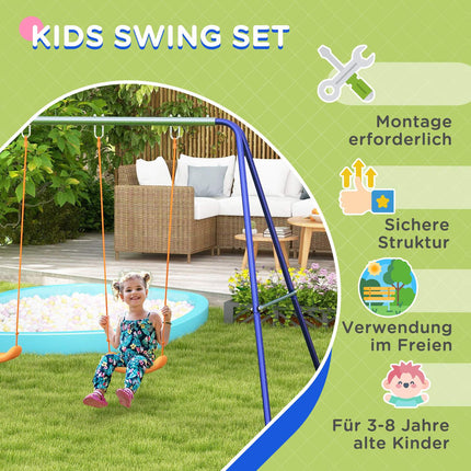 Steel garden swings for two children, 3-8 years, 2.69 m
