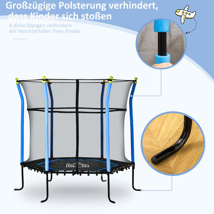 Children's 5.3ft Garden Trampoline, Safety Net, Up to 60kg