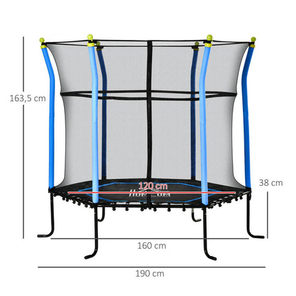 Children's 5.3ft Garden Trampoline, Safety Net, Up to 60kg