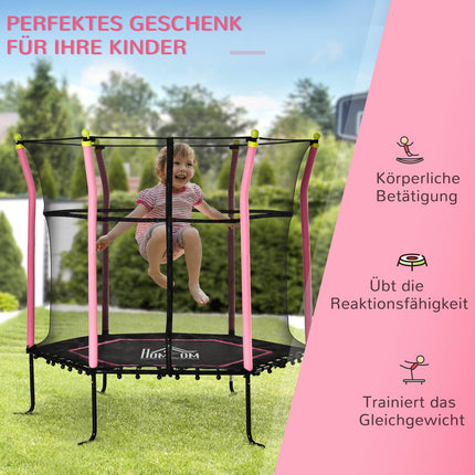 5.3ft Children's Garden Trampoline with Safety Net - up to 60kg