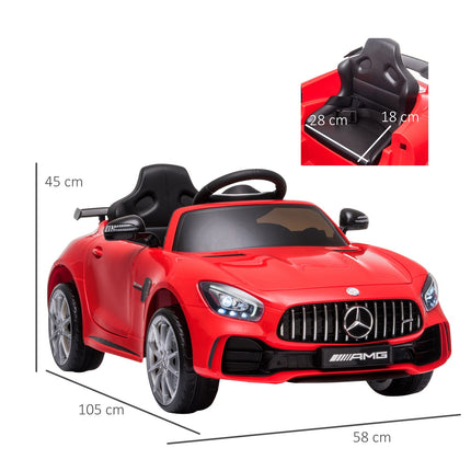Electric ride-on car for children, music and light, red
