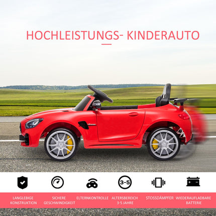 Electric ride-on car for children, music and light, red