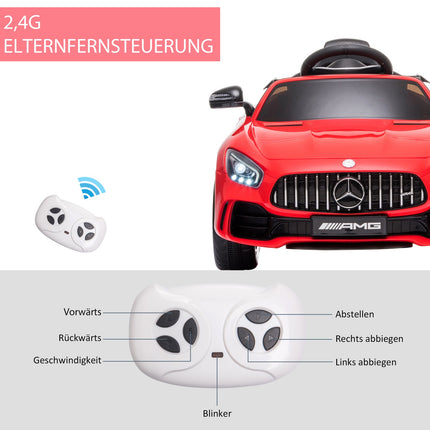 Electric ride-on car for children, music and light, red