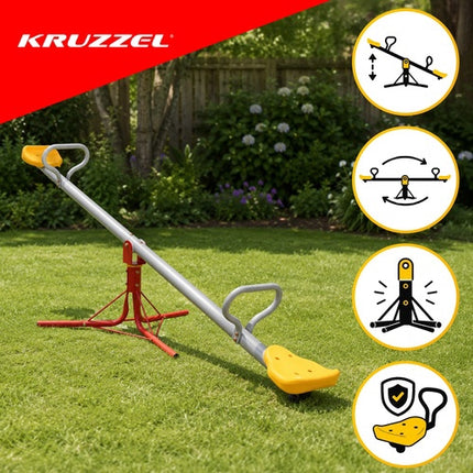 Children's 2-in-1 Metal Garden Swing, 360 Rotation