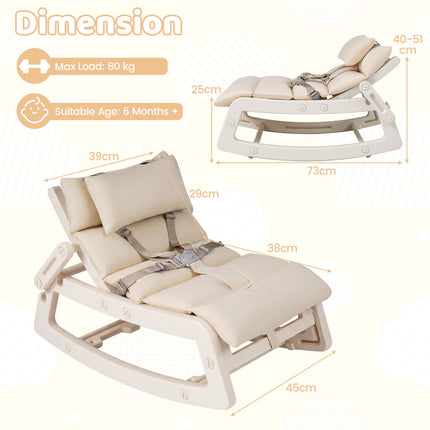 Children's 2-in-1 Rocking Recliner, 4-Position Backrest