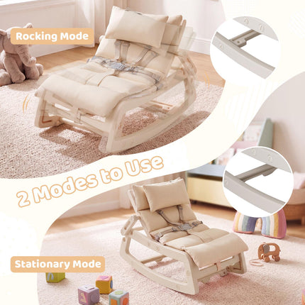 Children's 2-in-1 Rocking Recliner, 4-Position Backrest
