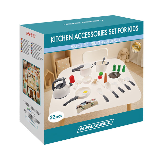 Children's 32-Piece Kitchen Play Set with Accessories