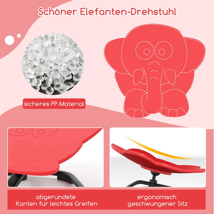 Children's 360 Sensory Swivel Chair, Red Elephant Design