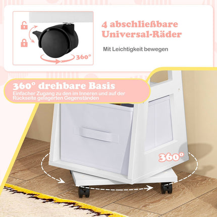 Children's 3-in-1 Jewelry Cabinet with Mirror, 360° Rotating