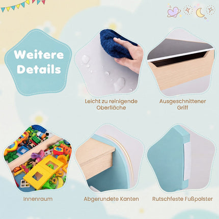 Children's 4-in-1 Wooden Table Set with Chalkboard & Storage