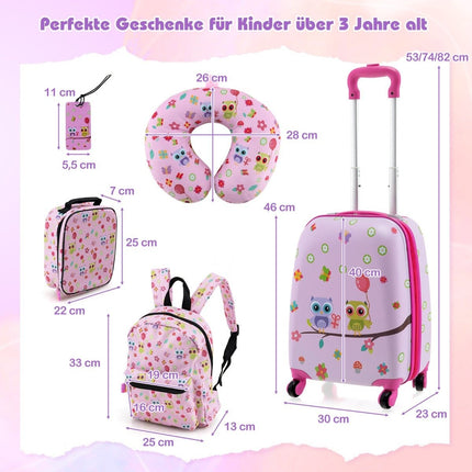 Children's 5-Piece Luggage Set with Backpack & Pillow