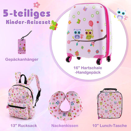 Children's 5-Piece Luggage Set with Backpack & Pillow