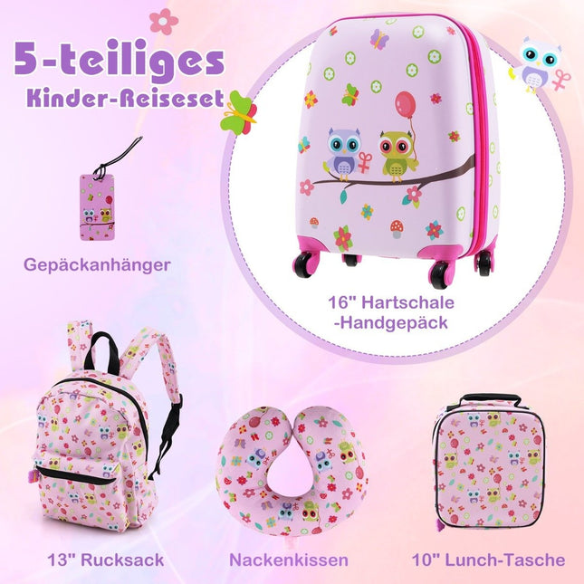 Children's 5-Piece Luggage Set with Backpack & Pillow