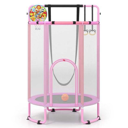 Children's 6-in-1 Trampoline with Safety Net, Purple