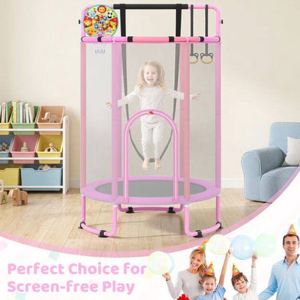 Children's 6-in-1 Trampoline with Safety Net, Purple