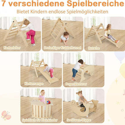 Children's 7-in-1 Climbing Set with Slide, Adjustable