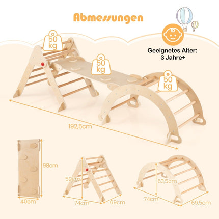 Children's 7-in-1 Climbing Set with Slide and Ramp