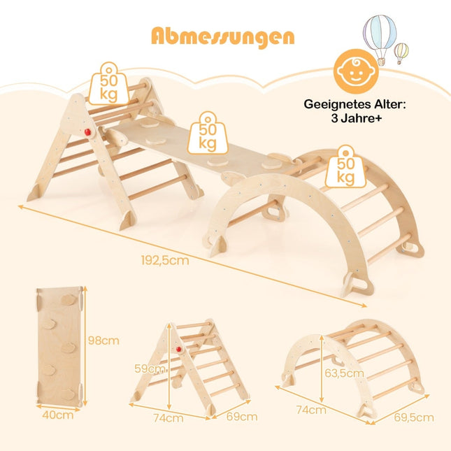 Children's 7-in-1 Climbing Set with Slide and Ramp