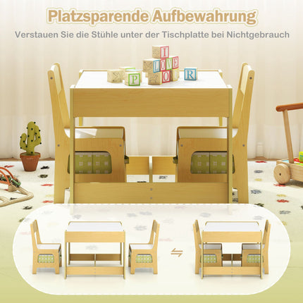 Children's Activity Table Set with Chairs, Green, MDF