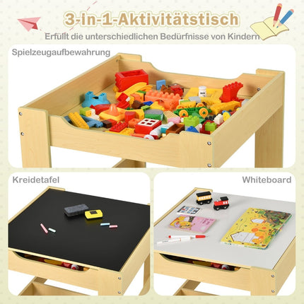 Children's Activity Table Set with Chairs, Yellow, Ages 3+