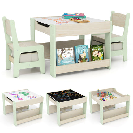 Children's Activity Table Set with Reversible Top & Storage
